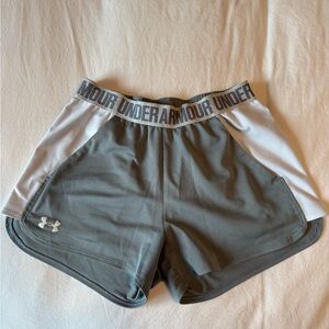 Under Armour Gray and White Athletic Shorts